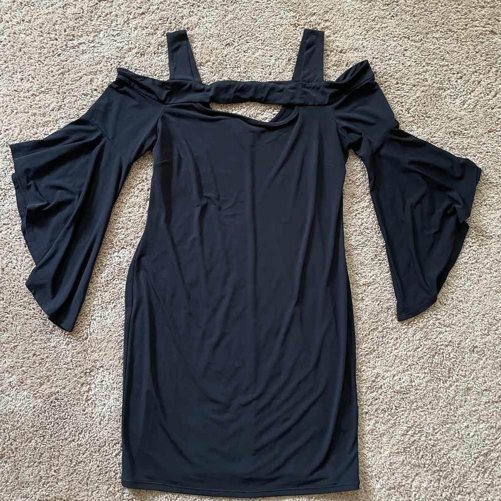 VENUS Navy Blue Bodycon Cocktail Dress Sleeveless Cold Shoulder